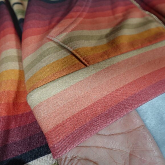 Aviator Nation Serape Bolt Striped Hoodie Womens XS Made In USA Faded Multicolor - Picture 3 of 12